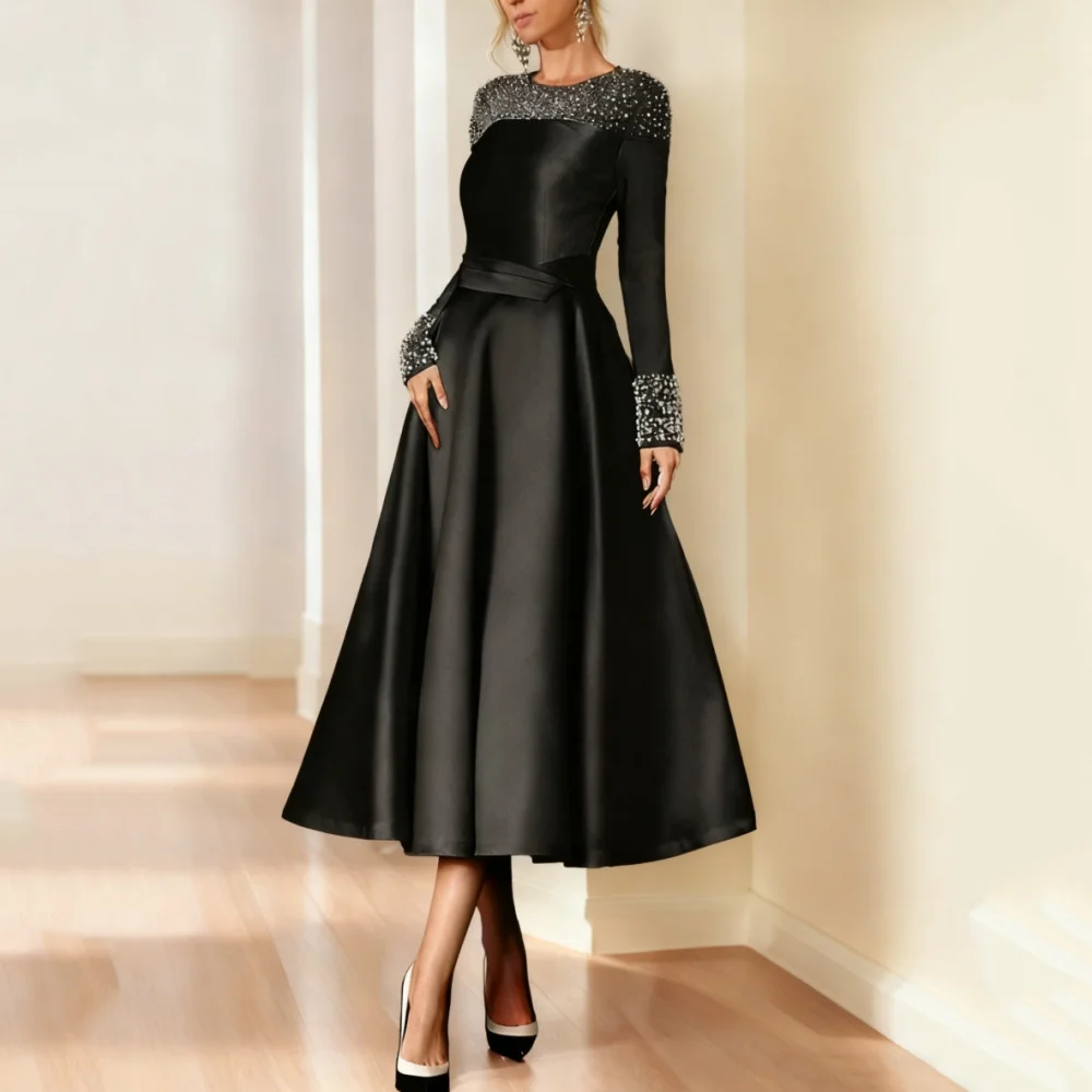 Customized Mother of the Bride Dress Elegant Beadings Dress A Line Party Gown Long Sleeve Vintage vestido invitada boda
Customized Mother of the Bride Dress Elegant Beadings Dress A Line Party Gown Long Sleeve Vintage vestido invitada boda