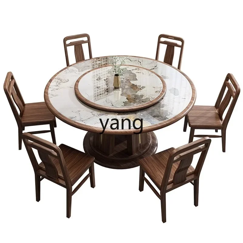 lmm new Chinese-style solid wood dining table and chairs household ebony rock slab dining table with turntable
lmm new Chinese-style solid wood dining table and chairs household ebony rock slab dining table with turntable