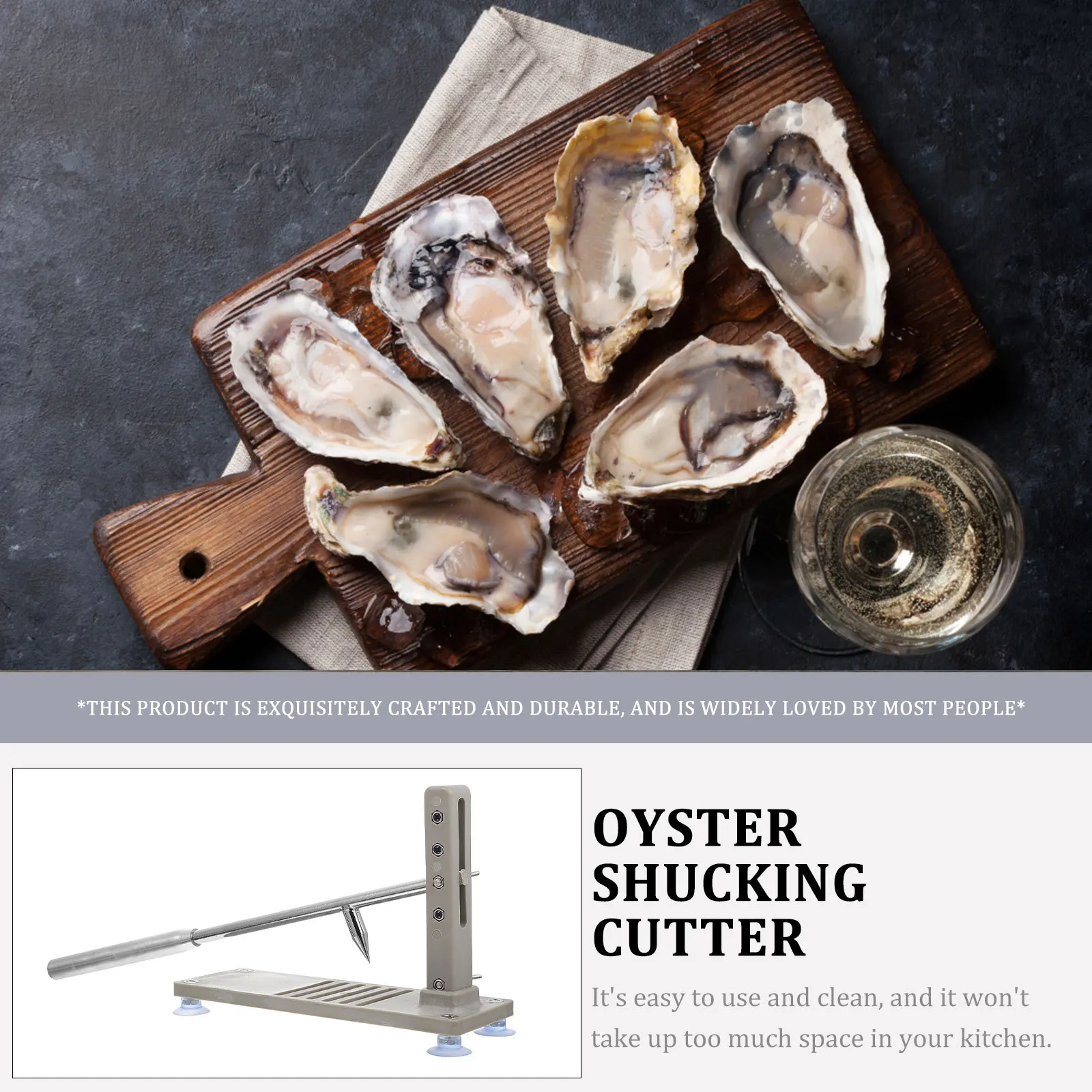1Pcs Compact Oyster Shucking Cutter Ergonomic Handle Shellfish Shucker Easy to Use for Clams Scallops Light Grey
1Pcs Compact Oyster Shucking Cutter Ergonomic Handle Shellfish Shucker Easy to Use for Clams Scallops Light Grey