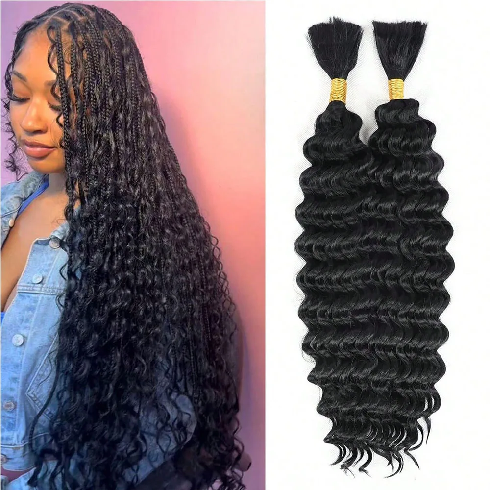 28 Inch Human Braiding Hair For Boho Braids Deep Wave Bulk Human Hair Curly Hair For Boho Braids Extensions No Weft 12A Wet And Wavy Human Hair Braiding Hair Deep Curly Human Hair Bundles No Weft 110g 2 Bundle/Pack Natural Black Color
28 Inch Human Braiding Hair For Boho Braids Deep Wave Bulk Human Hair Curly Hair For Boho Braids Extensions No Weft 12A Wet And Wavy Human Hair Braiding Hair Deep Curly Human Hair Bundles No Weft 110g 2 Bundle/Pack Natural Black Color
