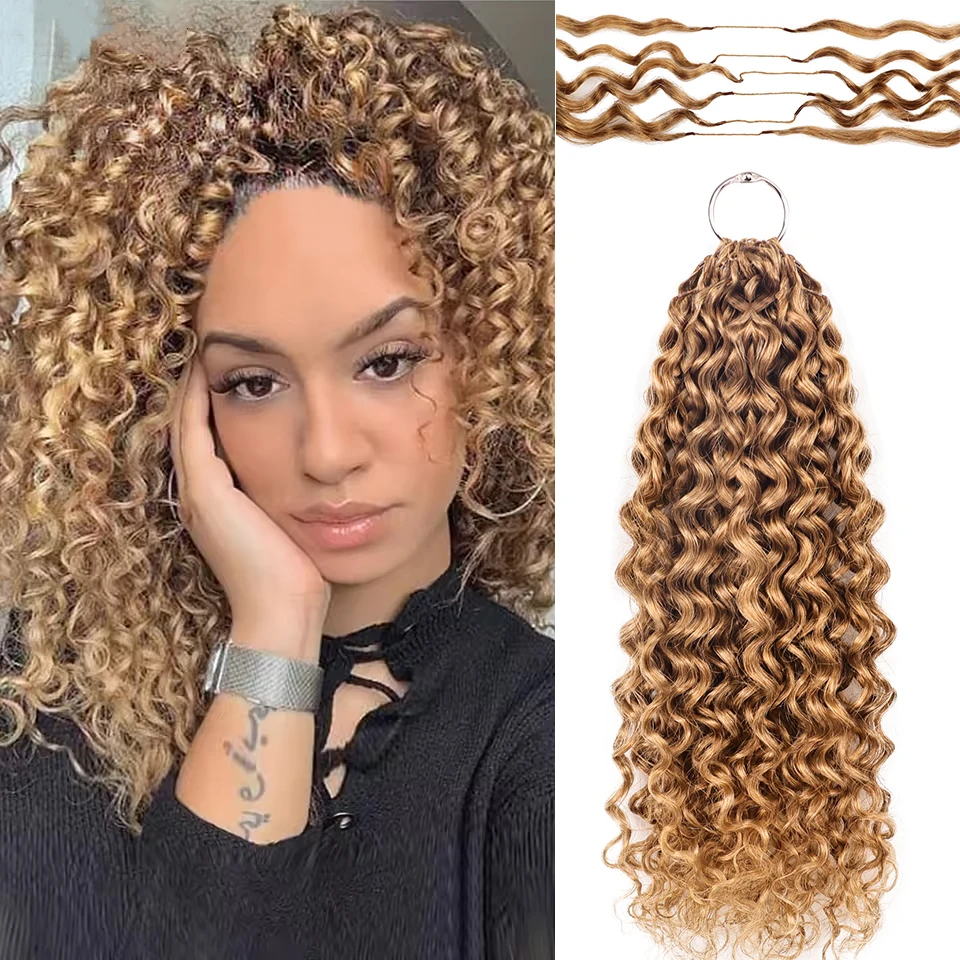#27 Honey Blonde Feather Crochet Human Hair Extensions Knotless Pre-Separated Water Wave 12-18inch Curly Crochet Hair For Boho
#27 Honey Blonde Feather Crochet Human Hair Extensions Knotless Pre-Separated Water Wave 12-18inch Curly Crochet Hair For Boho