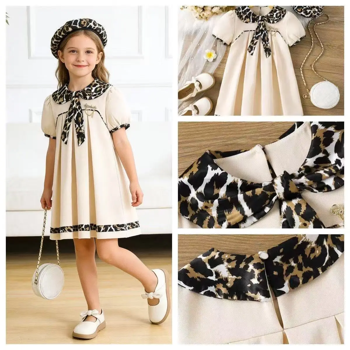 2026 New Summer Fashion Toddler Girls Leopard Print Collar Fluffy Dress & Kids Hat 2 PCS Outfit For Little Big Kids for 4-8Y
2026 New Summer Fashion Toddler Girls Leopard Print Collar Fluffy Dress & Kids Hat 2 PCS Outfit For Little Big Kids for 4-8Y