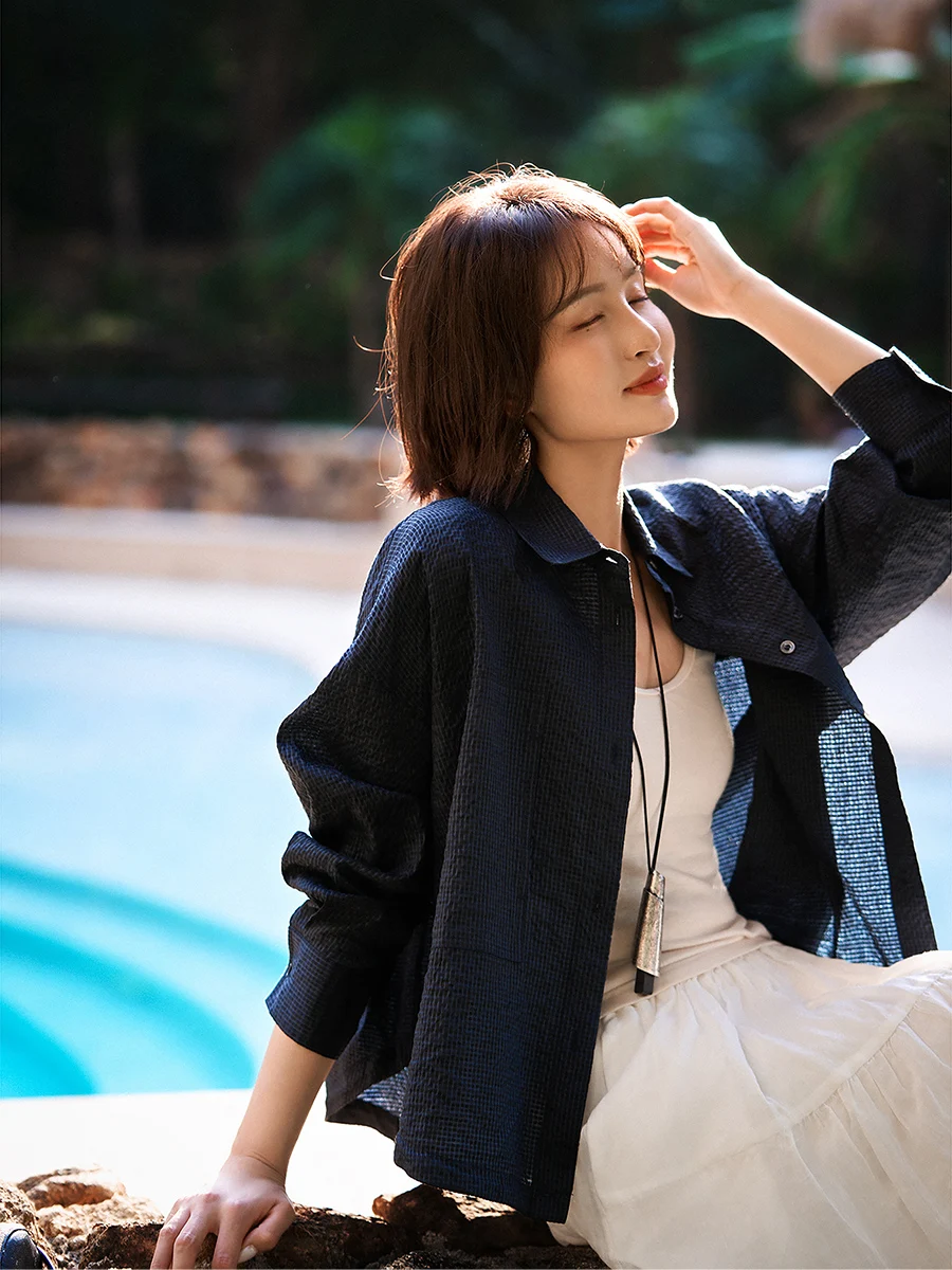 XiaoHanGe Linen Silk Bubble Pleated Shirt Jacket Loose Fit Zen Relaxation Style Spring New Women's Business Casual Coat
XiaoHanGe Linen Silk Bubble Pleated Shirt Jacket Loose Fit Zen Relaxation Style Spring New Women's Business Casual Coat