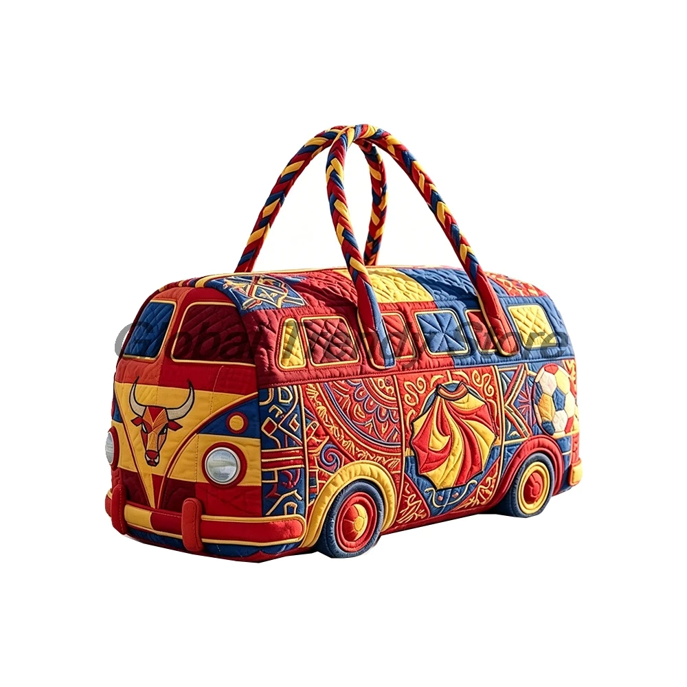 Spain-Inspired Football Pattern Quilted Duffle Bag 2026 Summer Travel Tote Women Men Outdoor Weekender Bag
Spain-Inspired Football Pattern Quilted Duffle Bag 2026 Summer Travel Tote Women Men Outdoor Weekender Bag