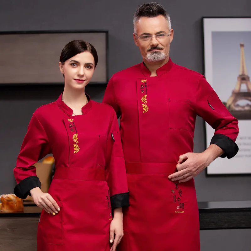 Chef's long-sleeved uniform Kitchen, baking, cafeteria, chef's uniform, white man Hotel, Western Restaurant, Fast Food Restauran
Chef's long-sleeved uniform Kitchen, baking, cafeteria, chef's uniform, white man Hotel, Western Restaurant, Fast Food Restauran