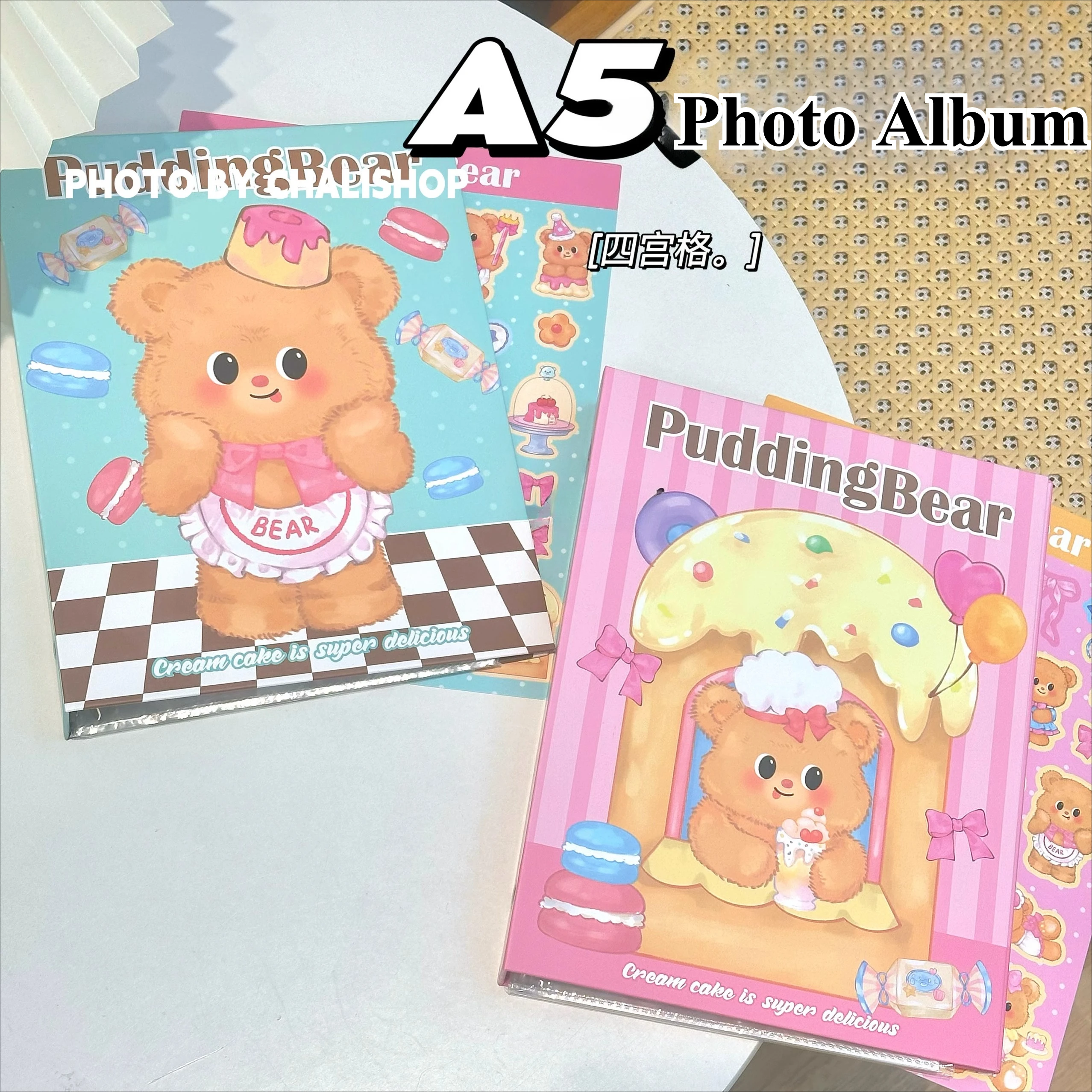 Pudding Bear A5 4-Grid Photo Album Cute 3-Inch PhotoCard Binder for K-Pop Idols, Collectibles Korean Idol Photo Collect Book
Pudding Bear A5 4-Grid Photo Album Cute 3-Inch PhotoCard Binder for K-Pop Idols, Collectibles Korean Idol Photo Collect Book