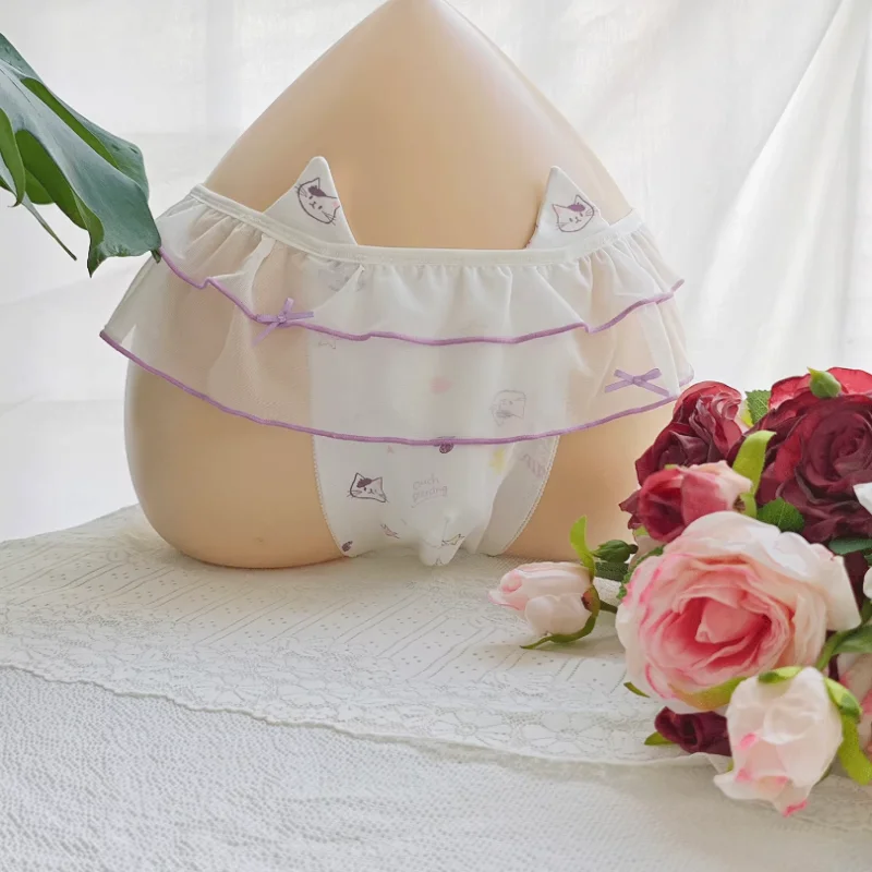 Men's Low Waist bow Underwear Cute Printed Lace Ruffled Comfortable Soft Briefs Sissy Cosplay Private Party Panties Costumes
Men's Low Waist bow Underwear Cute Printed Lace Ruffled Comfortable Soft Briefs Sissy Cosplay Private Party Panties Costumes
