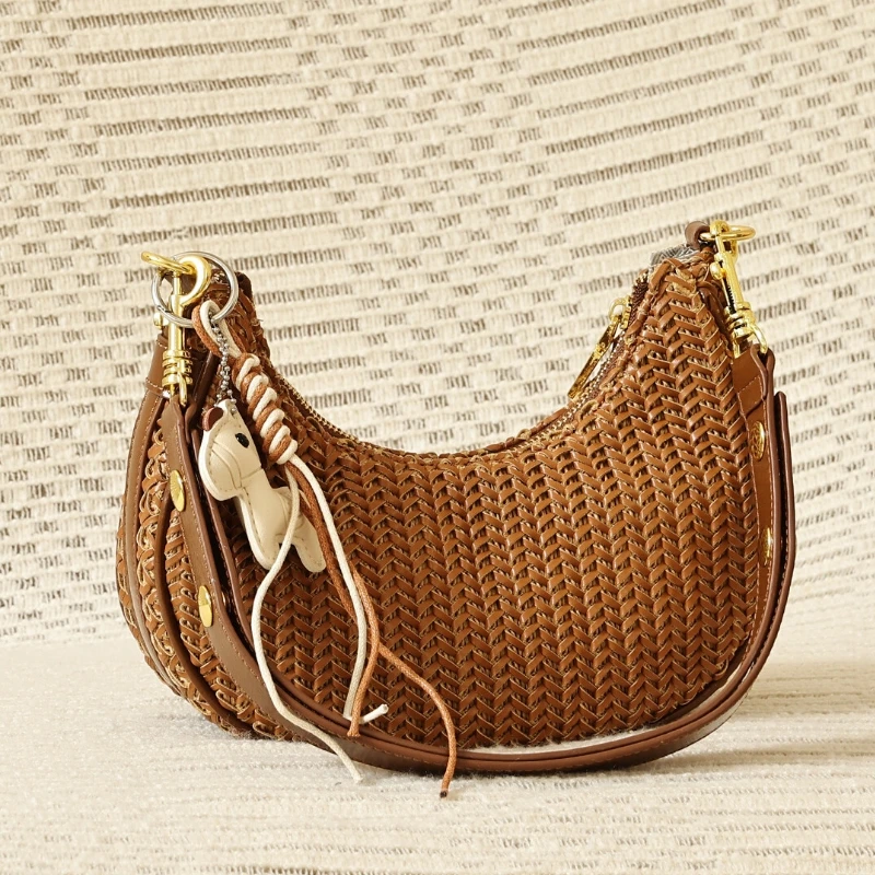 Fashionable Weaving Patterns Women's Half Moon Hobo Bag 2026 New Trend Underarm Single Shoulder Bag Female Seaside Beach Bag
Fashionable Weaving Patterns Women's Half Moon Hobo Bag 2026 New Trend Underarm Single Shoulder Bag Female Seaside Beach Bag