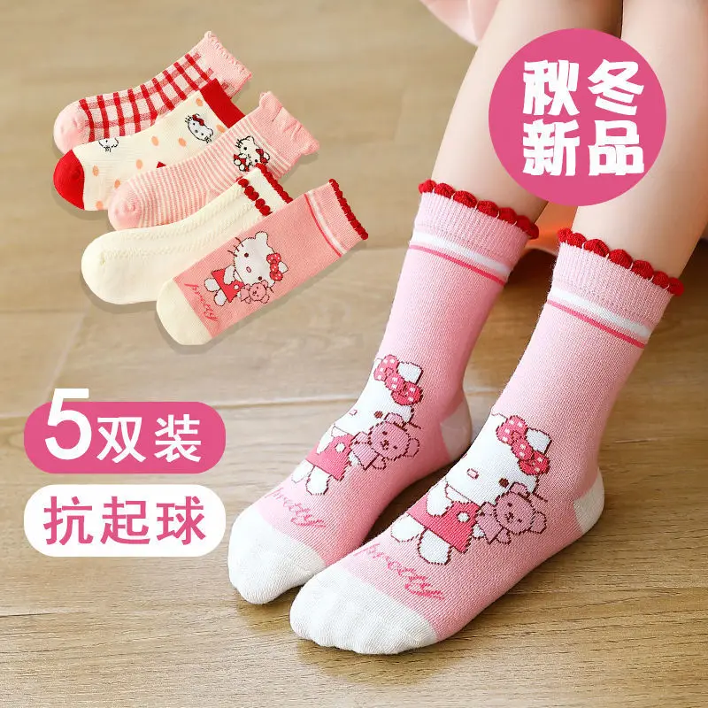 5 Pairs Hello Kitty Sanrio Children Socks Spring And Fall New Cartoon Mid-Calf Cotton Socks Kawaii Girls Socks Girl Gifts
5 Pairs Hello Kitty Sanrio Children Socks Spring And Fall New Cartoon Mid-Calf Cotton Socks Kawaii Girls Socks Girl Gifts