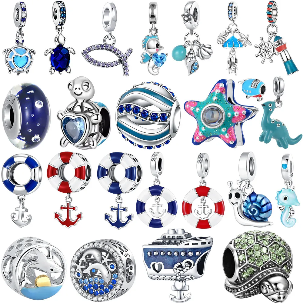 New Hot Sale 925 Sterling Silve Charms Beads Turtle Ocean Ship Dolphin Dangle For Bracelet Necklace keychain Woman Jewelry Gifts
New Hot Sale 925 Sterling Silve Charms Beads Turtle Ocean Ship Dolphin Dangle For Bracelet Necklace keychain Woman Jewelry Gifts
