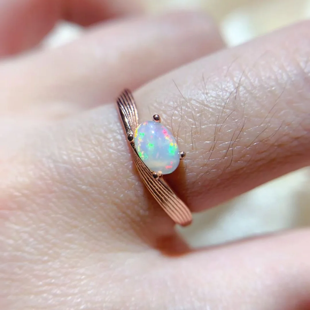 Simple Oval Shaped Design Natural Fire Color Opalite S925 Sterling Silver Ring Designer Design Version
Simple Oval Shaped Design Natural Fire Color Opalite S925 Sterling Silver Ring Designer Design Version