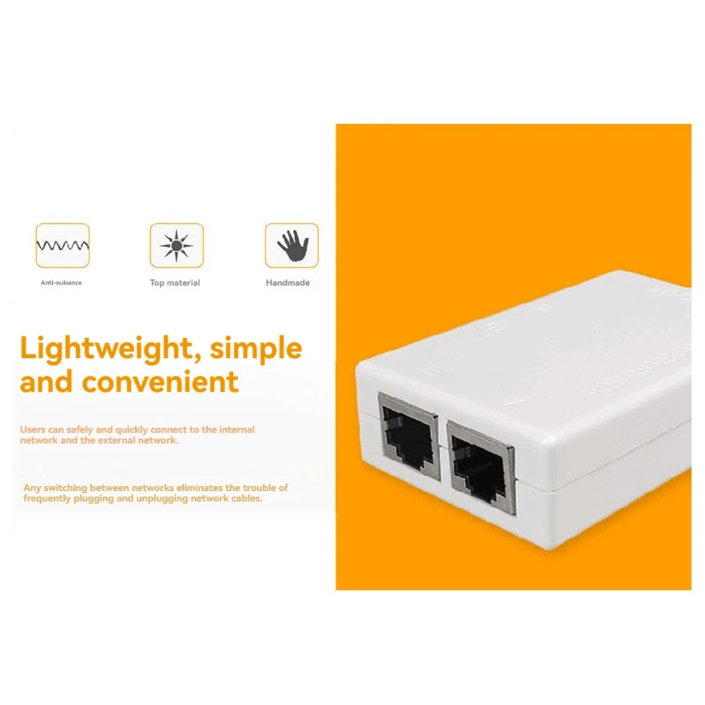 RJ45 Splitter Selector Switch 2 Ports Network Switch Freely Between Intranet & Extranet Network-AA26 
RJ45 Splitter Selector Switch 2 Ports Network Switch Freely Between Intranet & Extranet Network-AA26