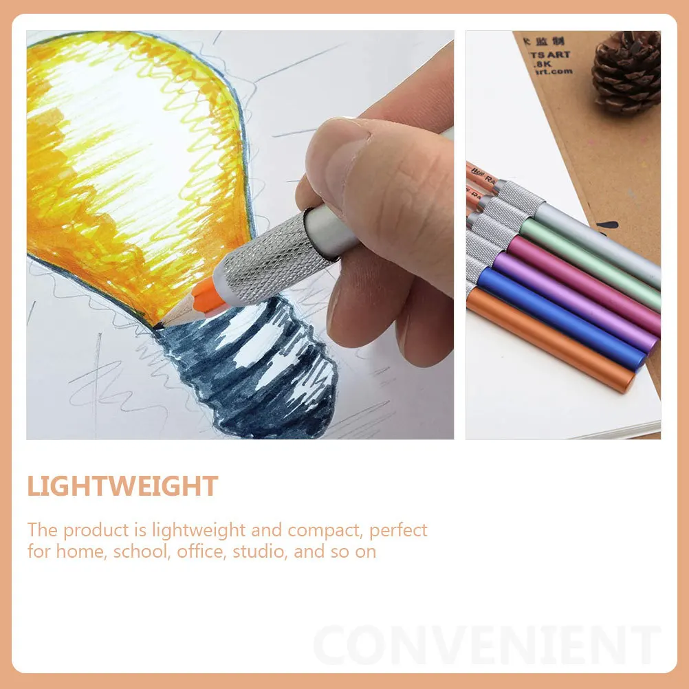 6Pcs Metal Pencil Extenders Strong Sturdy Pencil Holder for Drawing Writing Sketching Student Stationery Supply
6Pcs Metal Pencil Extenders Strong Sturdy Pencil Holder for Drawing Writing Sketching Student Stationery Supply