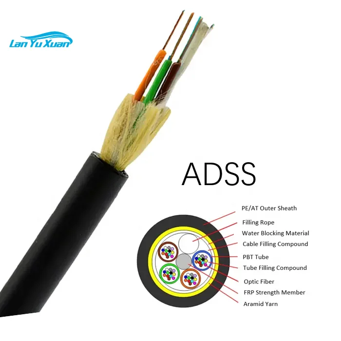 Cable de fibra optica ADSS Antena monomodo 12 24 48 Cable de fibra optica ADSS de 144 nucleos
Cable de fibra optica ADSS Antena monomodo 12 24 48 Cable de fibra optica ADSS de 144 nucleos