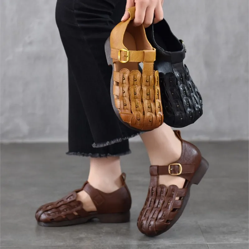 2026 3.5cm Genuine Leather Round Toe Soft Soled Sandals Summer New Hollow Out Breathable Low Heel Women's Shoes
2026 3.5cm Genuine Leather Round Toe Soft Soled Sandals Summer New Hollow Out Breathable Low Heel Women's Shoes