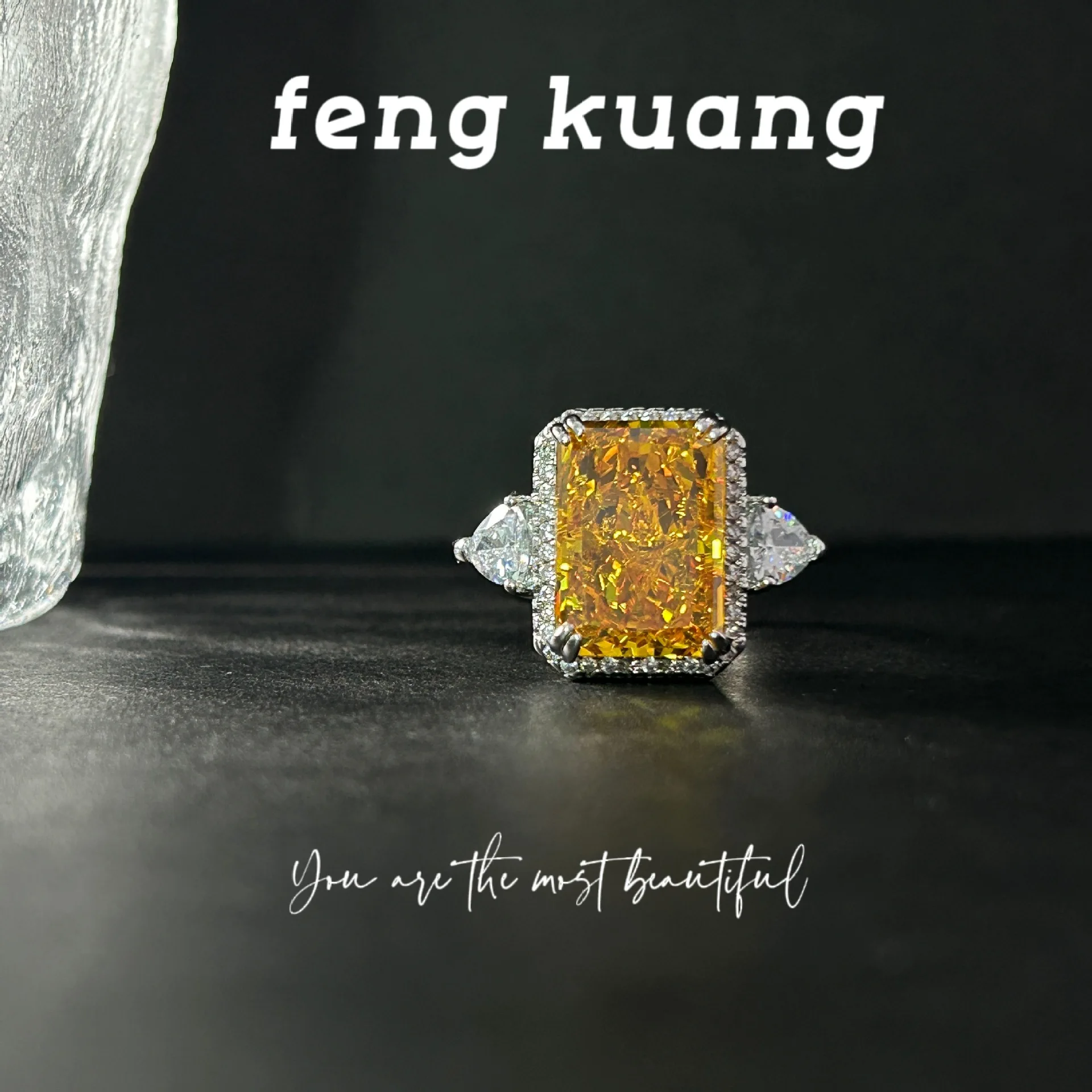 ML-HR Moissanite Style Summer New Simulation Colour Jewellery High Carbon Diamonds Ice Flower Cutting Yellow Diamonds Loose Ring
ML-HR Moissanite Style Summer New Simulation Colour Jewellery High Carbon Diamonds Ice Flower Cutting Yellow Diamonds Loose Ring