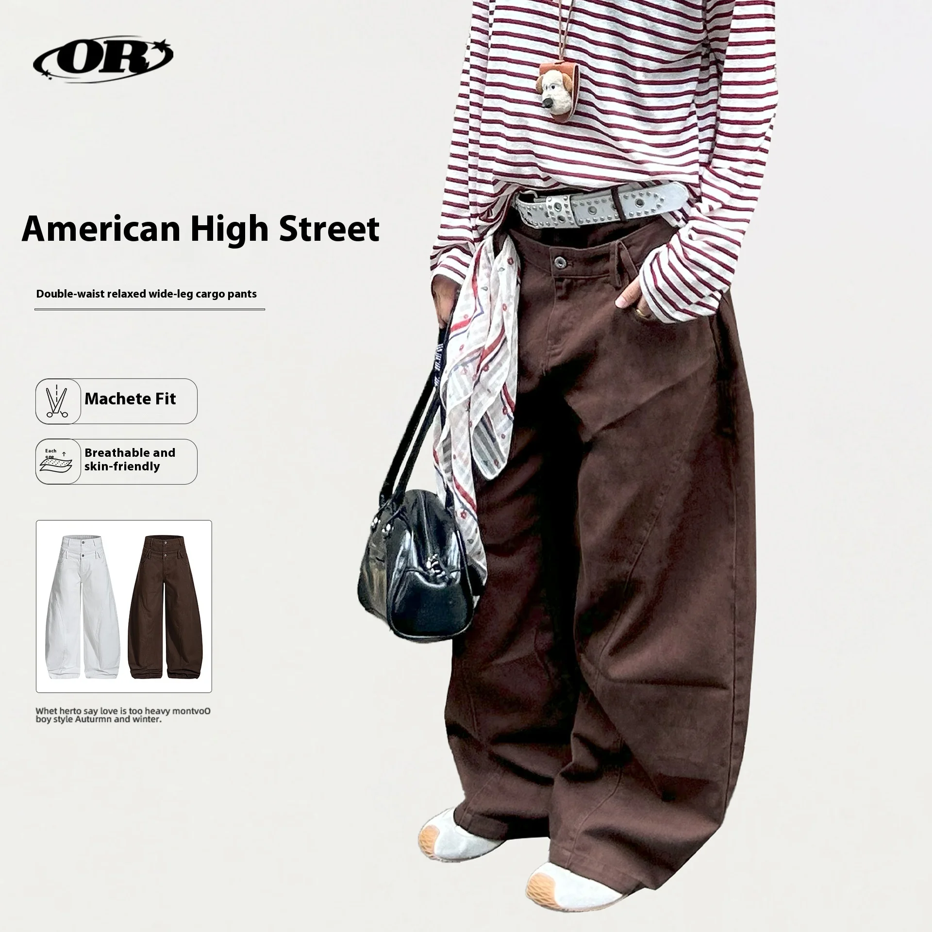 OR FL American Double Waist Style Curved Knife 100 Cotton Women Cargo Trousers Baggy Outline Vintage Women's Mop the Floor Pants
OR FL American Double Waist Style Curved Knife 100 Cotton Women Cargo Trousers Baggy Outline Vintage Women's Mop the Floor Pants