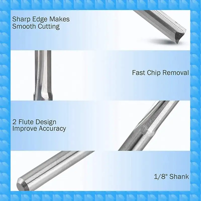 ETRT 100Pcs 2 Flute Cnc Router Bits 3.175Mm Straight Slot Tungsten Steel Milling Cutter For Wood Plastic
ETRT 100Pcs 2 Flute Cnc Router Bits 3.175Mm Straight Slot Tungsten Steel Milling Cutter For Wood Plastic