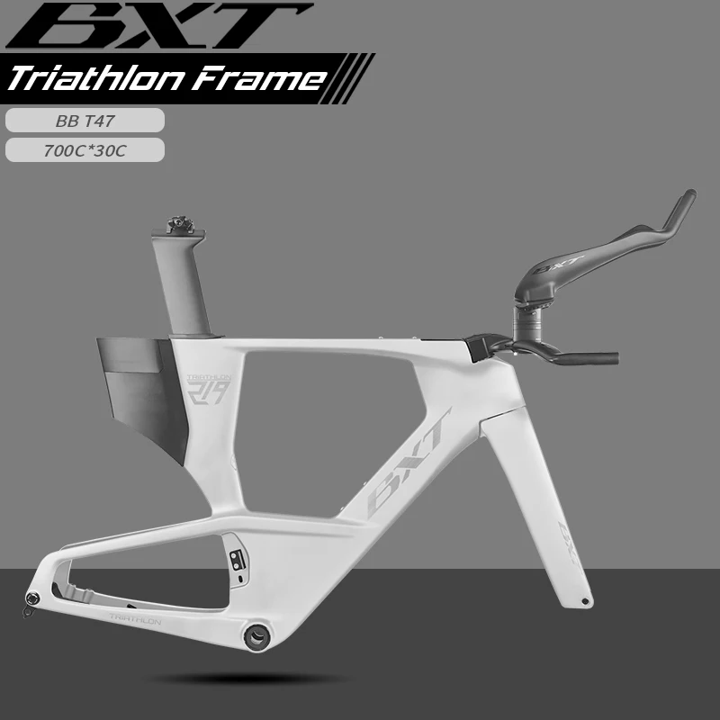 BXT Carbon Triathlon Bike Frame T1000 Carbon Fibre T47 Thread Screw-in Road Bike Rear Triangle Frame Triangle Bike Frame
BXT Carbon Triathlon Bike Frame T1000 Carbon Fibre T47 Thread Screw-in Road Bike Rear Triangle Frame Triangle Bike Frame