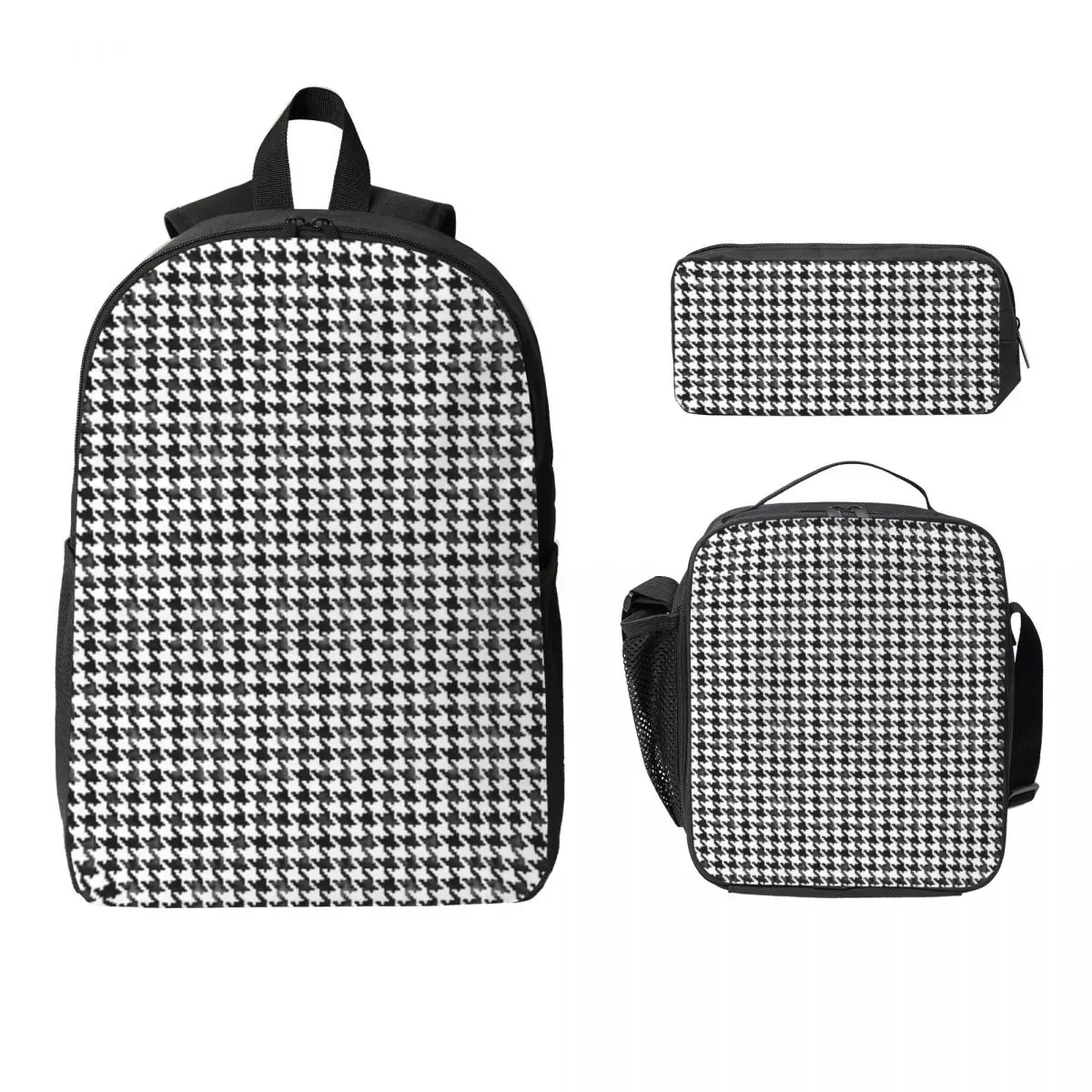 Houndstooth Black And White Pattern Backpack BookBag School Bag Computer Shoulder Bags 3ps Insulated Lunch Bag Pencil Case
Houndstooth Black And White Pattern Backpack BookBag School Bag Computer Shoulder Bags 3ps Insulated Lunch Bag Pencil Case