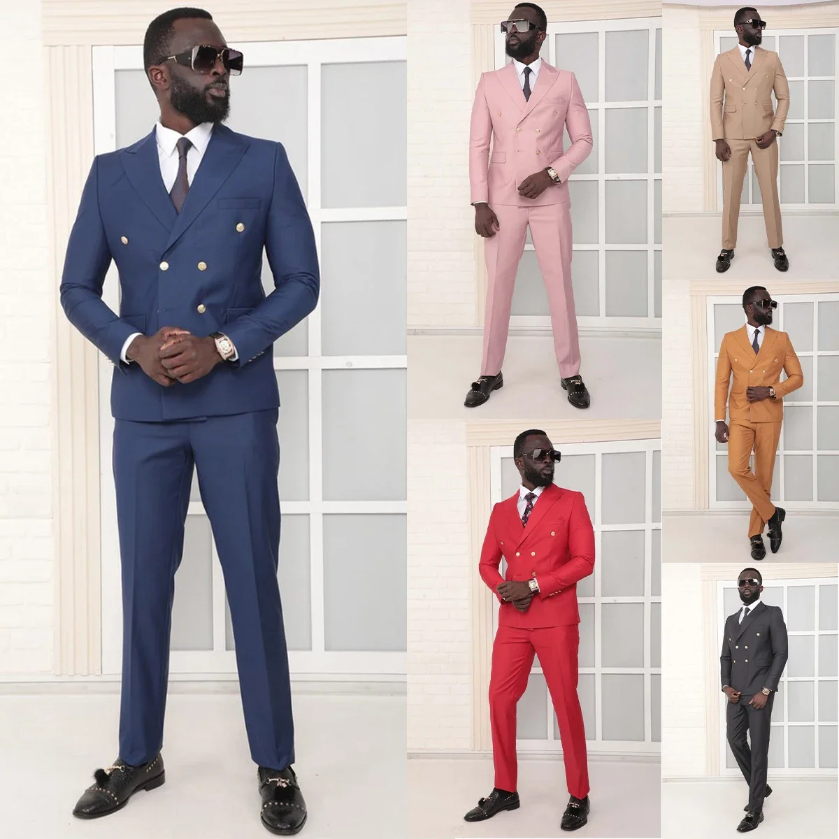 Handsome Men Wedding Suit 2 Pieces Peaked Lapel Double Breasted Male Outfits Business Formal Party Jacket Pants Set
Handsome Men Wedding Suit 2 Pieces Peaked Lapel Double Breasted Male Outfits Business Formal Party Jacket Pants Set