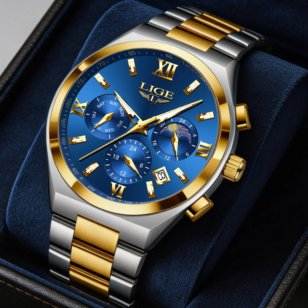 LIGE Luxury Quartz Man Watch Sport Military Watch For Men Waterproof Luminous Date Chronograph Stainless Steel Men's Watches
LIGE Luxury Quartz Man Watch Sport Military Watch For Men Waterproof Luminous Date Chronograph Stainless Steel Men's Watches