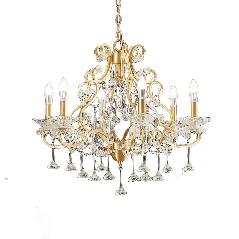 Romantic flower sea all-copper crystal chandelier European and American French living room dining room bedroom light
Romantic flower sea all-copper crystal chandelier European and American French living room dining room bedroom light