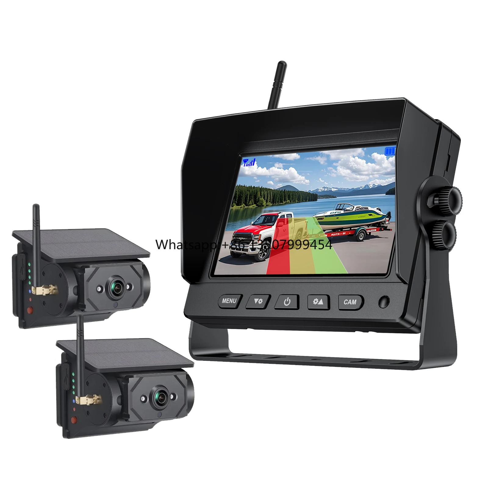Digital Wireless Solar Backup Camera Magnetic Battery Powered Hitch 5 Inch DVR Monitor Split Screen Standby Mode for Horse Float
Digital Wireless Solar Backup Camera Magnetic Battery Powered Hitch 5 Inch DVR Monitor Split Screen Standby Mode for Horse Float