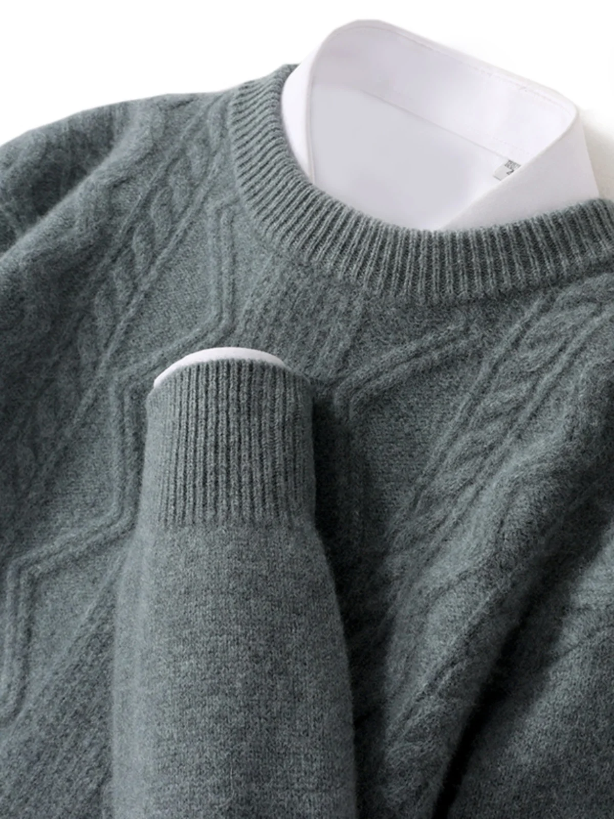 Men's 00% Pure Wool Thiened Knitted Sweater round Ne Winter Warm Loose Base Soft Nurturing Busin Casual Woolen Sweater
Men's 00% Pure Wool Thiened Knitted Sweater round Ne Winter Warm Loose Base Soft Nurturing Busin Casual Woolen Sweater