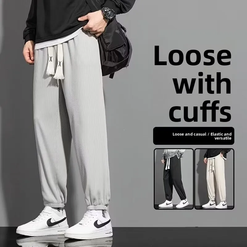 Women's Summer Thin Ice Silk Casual Pants Draped Wide Leg Loose Trousers Lantern Pants High Waist Straight Cut Korean Style
Women's Summer Thin Ice Silk Casual Pants Draped Wide Leg Loose Trousers Lantern Pants High Waist Straight Cut Korean Style