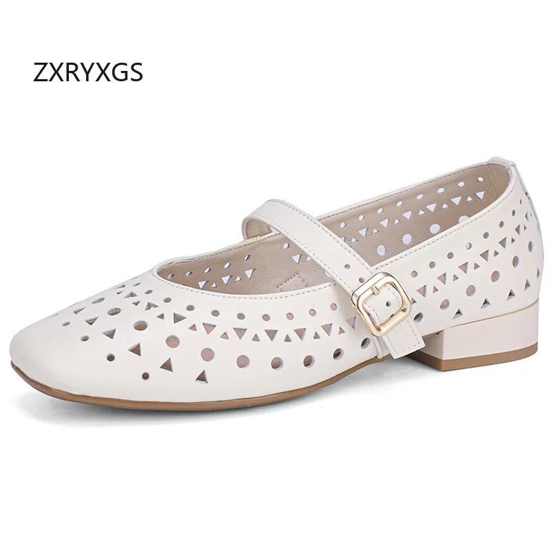 ZXRYXGS Premium Genuine Leather Hollow Shoes Women's Sandals 2026 New Summer Square Toe Low Heel Breathable Sandals Large Size
ZXRYXGS Premium Genuine Leather Hollow Shoes Women's Sandals 2026 New Summer Square Toe Low Heel Breathable Sandals Large Size