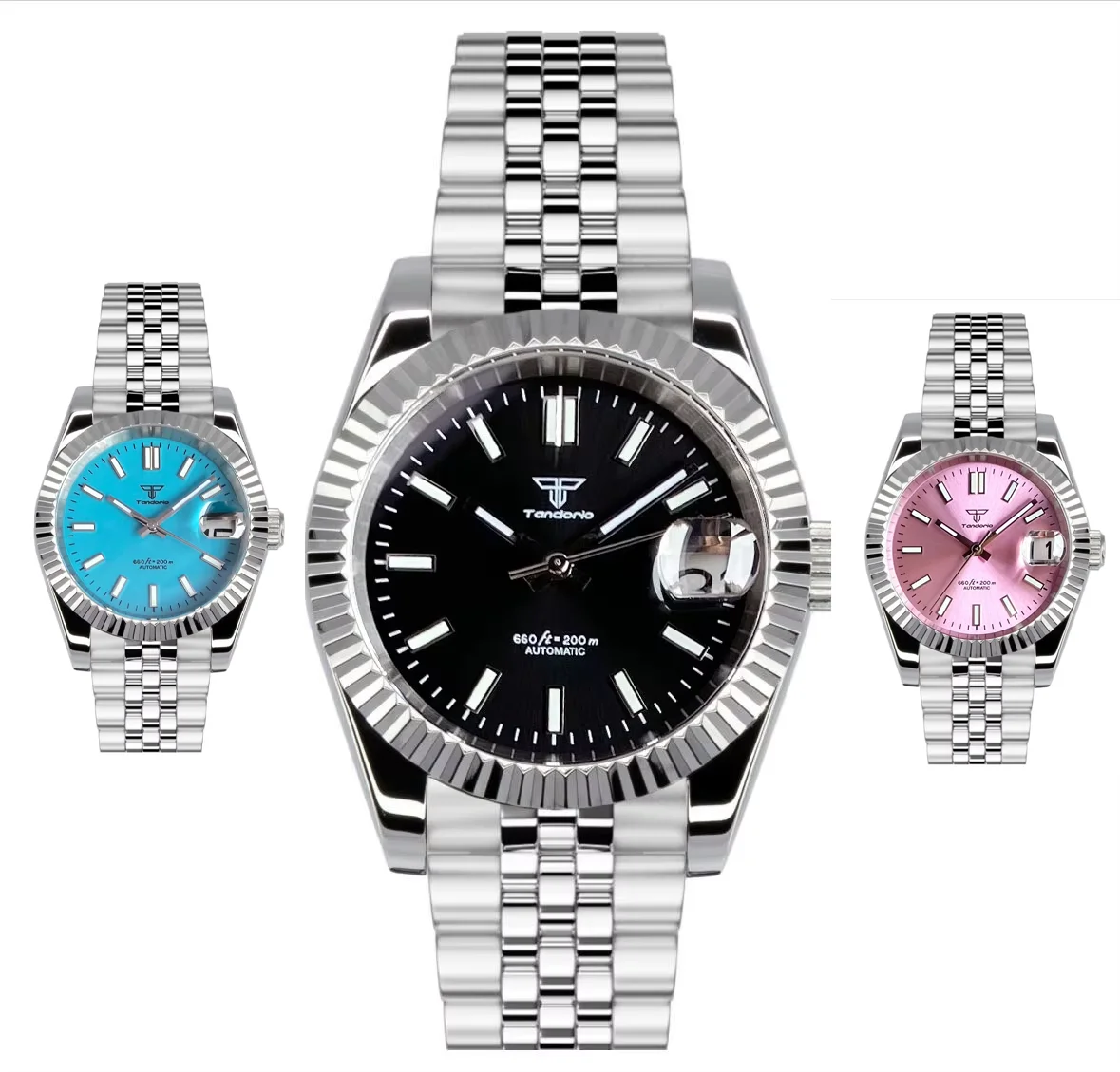 Tandorio рифленые 36/39 мм серебряные сапфировые часы из нержавеющей стали 200 м водонепроницаемые черные/синие/оранжевые/зеленые/розовые циферблаты автоматические часы NH35
Tandorio рифленые 36/39 мм серебряные сапфировые часы из нержавеющей стали 200 м водонепроницаемые черные/синие/оранжевые/зеленые/розовые циферблаты автоматические часы NH35