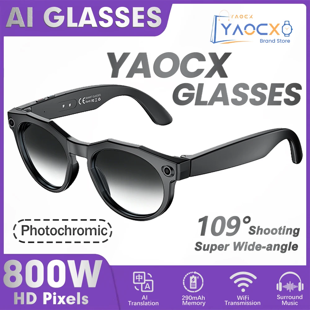 2026 New AI Smart Glasses 8MP Photo&Video Recording Music Playback Voice Wake-Up AI Interaction Translation 290mAh Smart Glasses
2026 New AI Smart Glasses 8MP Photo&Video Recording Music Playback Voice Wake-Up AI Interaction Translation 290mAh Smart Glasses