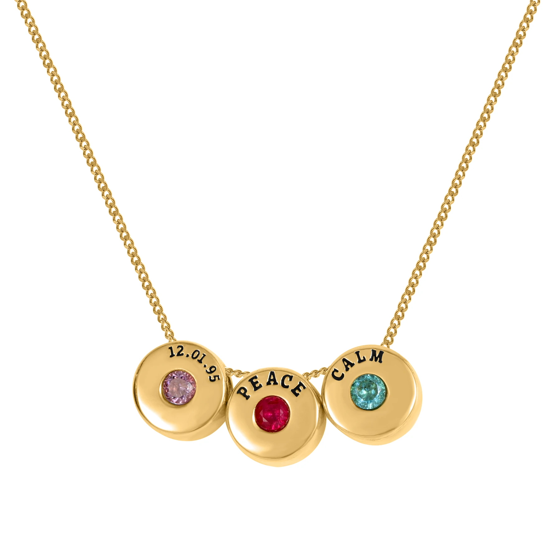 Birthstone Necklace with Engraved Name in 18K Gold Plating Personalization 3D Round Pendant Yellow Gold Ladie Birthstone Jewelry
Birthstone Necklace with Engraved Name in 18K Gold Plating Personalization 3D Round Pendant Yellow Gold Ladie Birthstone Jewelry