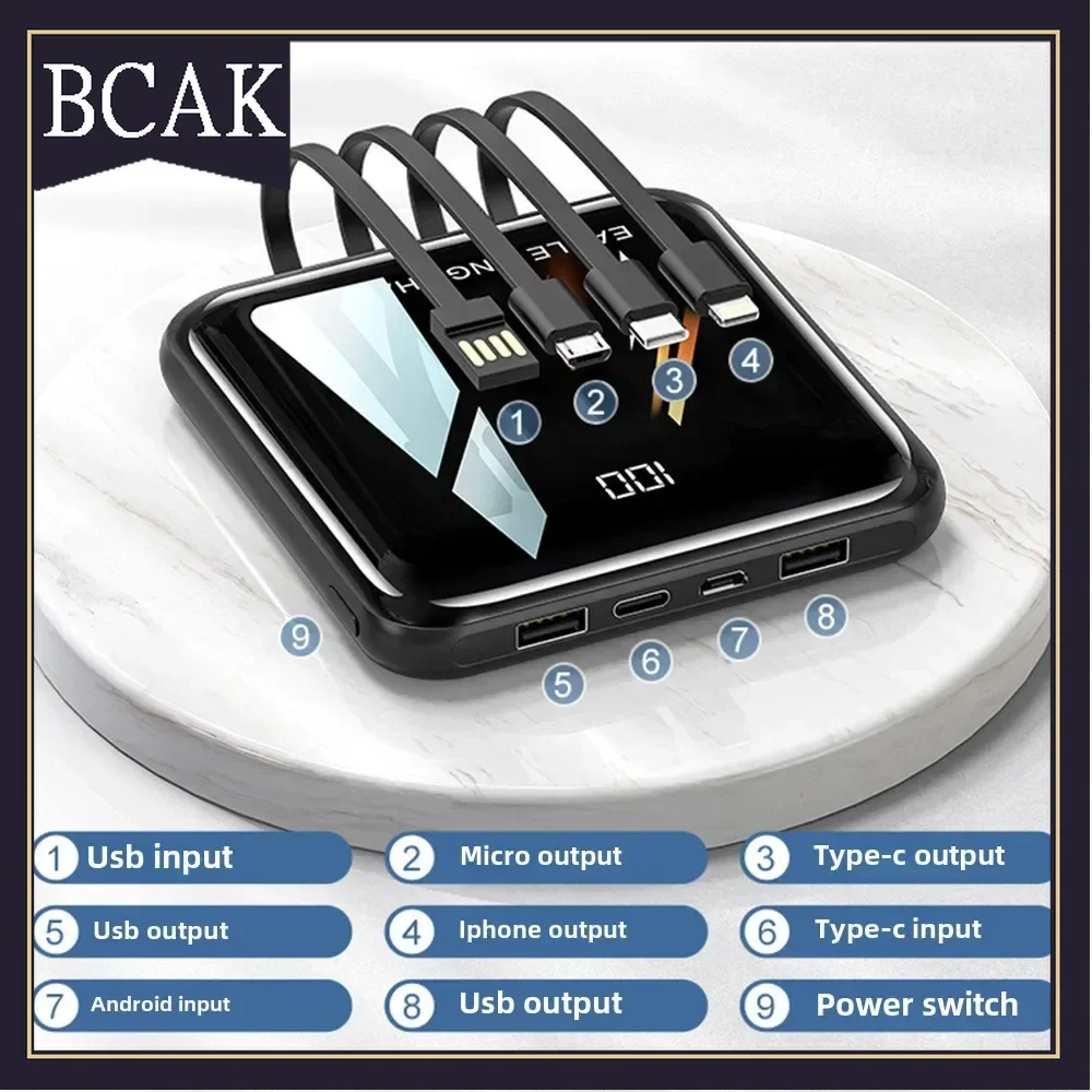 Hot BCAK Mini Compact Portable Fast Charging Large Capacity Four-wire Power Bank 20000mAh for Xiaomi Samsung Android Charger
Hot BCAK Mini Compact Portable Fast Charging Large Capacity Four-wire Power Bank 20000mAh for Xiaomi Samsung Android Charger
