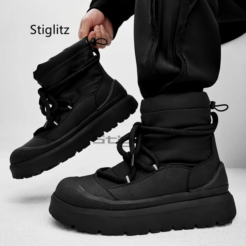 Work Style Snow Boots for Men Women Plus Fleeces Warm Winter Boots High Top Thick Soled Lace Up Black Plush Couple Cotton Shoes
Work Style Snow Boots for Men Women Plus Fleeces Warm Winter Boots High Top Thick Soled Lace Up Black Plush Couple Cotton Shoes