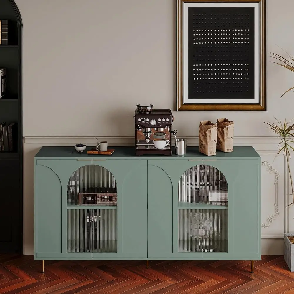 Accent Storage Cabinet, Wooden Cabinet With 4 Glass Doors, Metal Legs, Buffet Server Sideboard Storage Cabinet With Adjustable
Accent Storage Cabinet, Wooden Cabinet With 4 Glass Doors, Metal Legs, Buffet Server Sideboard Storage Cabinet With Adjustable