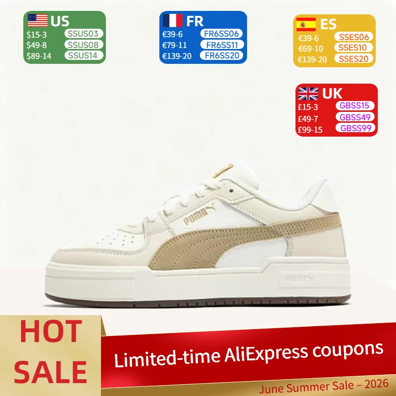 Puma Ca Pro Classic A timeless, versatile, durable, and comfortable low-top sneaker for men and women. White and Brown 393490-07
Puma Ca Pro Classic A timeless, versatile, durable, and comfortable low-top sneaker for men and women. White and Brown 393490-07