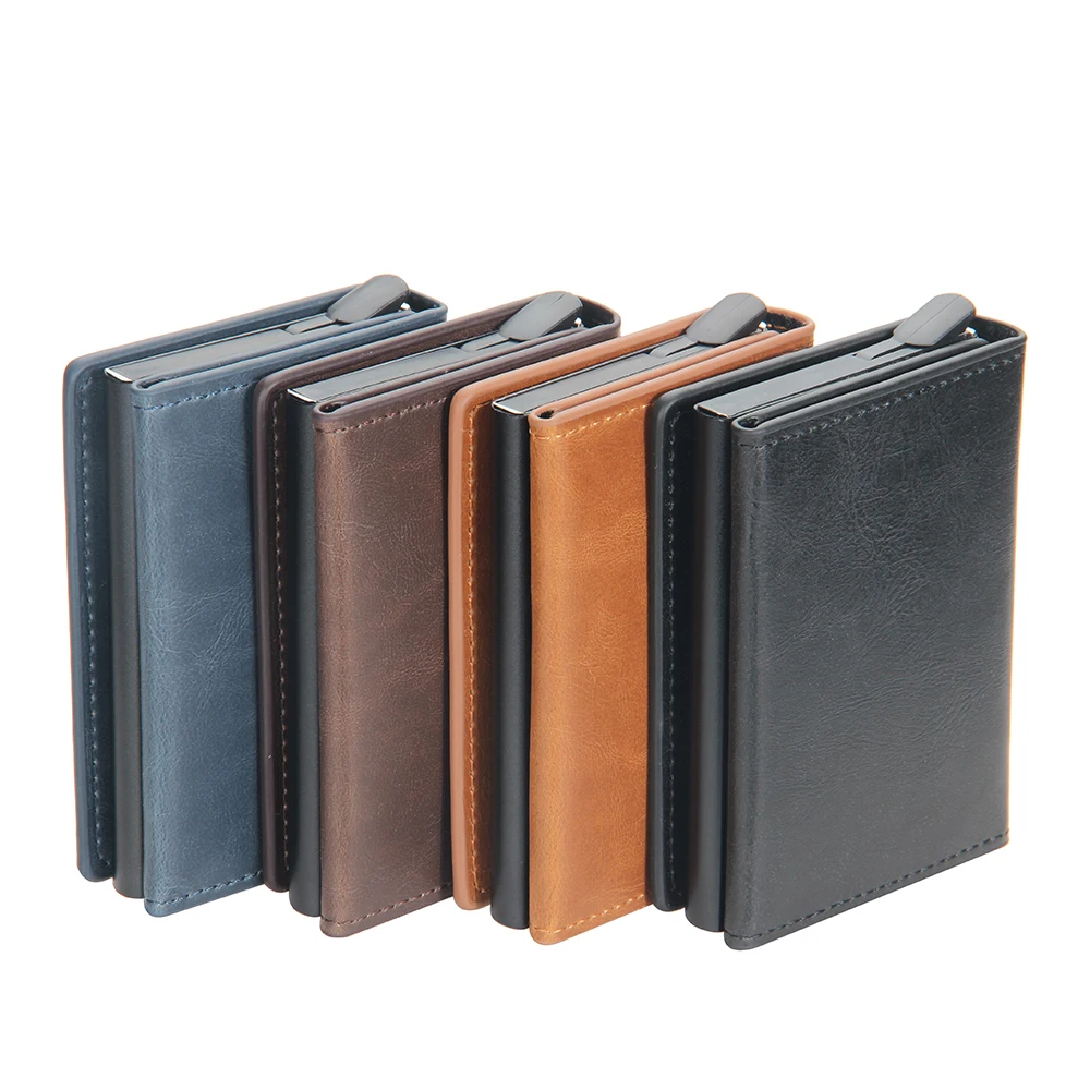 Vintage Crazy Horse Leather Men Wallets Luxury RFID Protection Mini Metal Wallet Zipper Coin Pocket for Men and Women
Vintage Crazy Horse Leather Men Wallets Luxury RFID Protection Mini Metal Wallet Zipper Coin Pocket for Men and Women