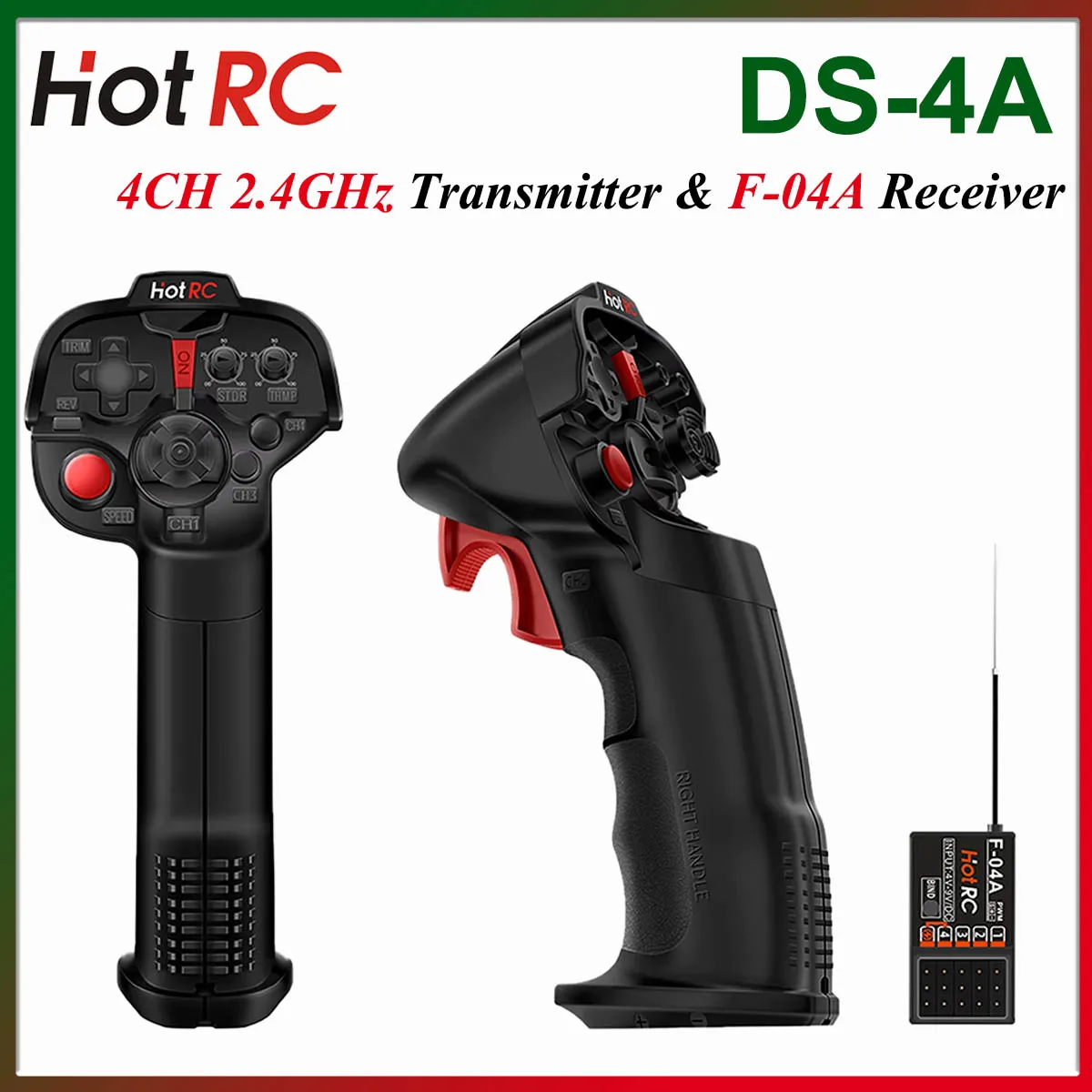 HotRC DS-4A DS4A 2,4 ГГц 4-канальный передатчик одноручной радиосистемы F-04A 4-канальный приемник для радиоуправляемого автомобиля, лодки, танка, робота, модель игрушки
HotRC DS-4A DS4A 2,4 ГГц 4-канальный передатчик одноручной радиосистемы F-04A 4-канальный приемник для радиоуправляемого автомобиля, лодки, танка, робота, модель игрушки
