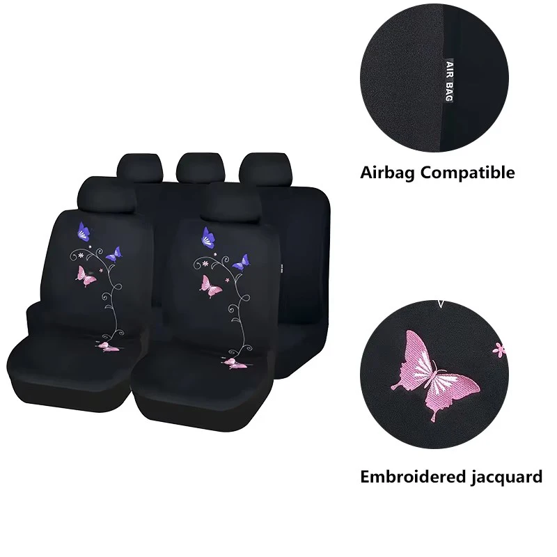 AUTOKING Pink Polyester Universal Car Seat Covers Set For Women With Embroidered Jacquard Universal Car Seat Cushion Protector
AUTOKING Pink Polyester Universal Car Seat Covers Set For Women With Embroidered Jacquard Universal Car Seat Cushion Protector