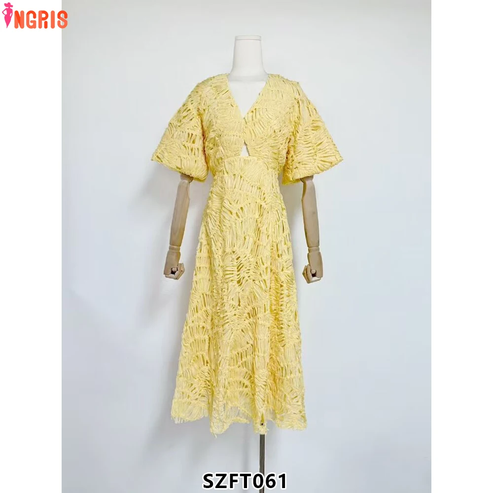2025 New V-neck Embroidery High-grade Waist Slimming Short-sleeved Short Dress for Women-SZFT061
2025 New V-neck Embroidery High-grade Waist Slimming Short-sleeved Short Dress for Women-SZFT061