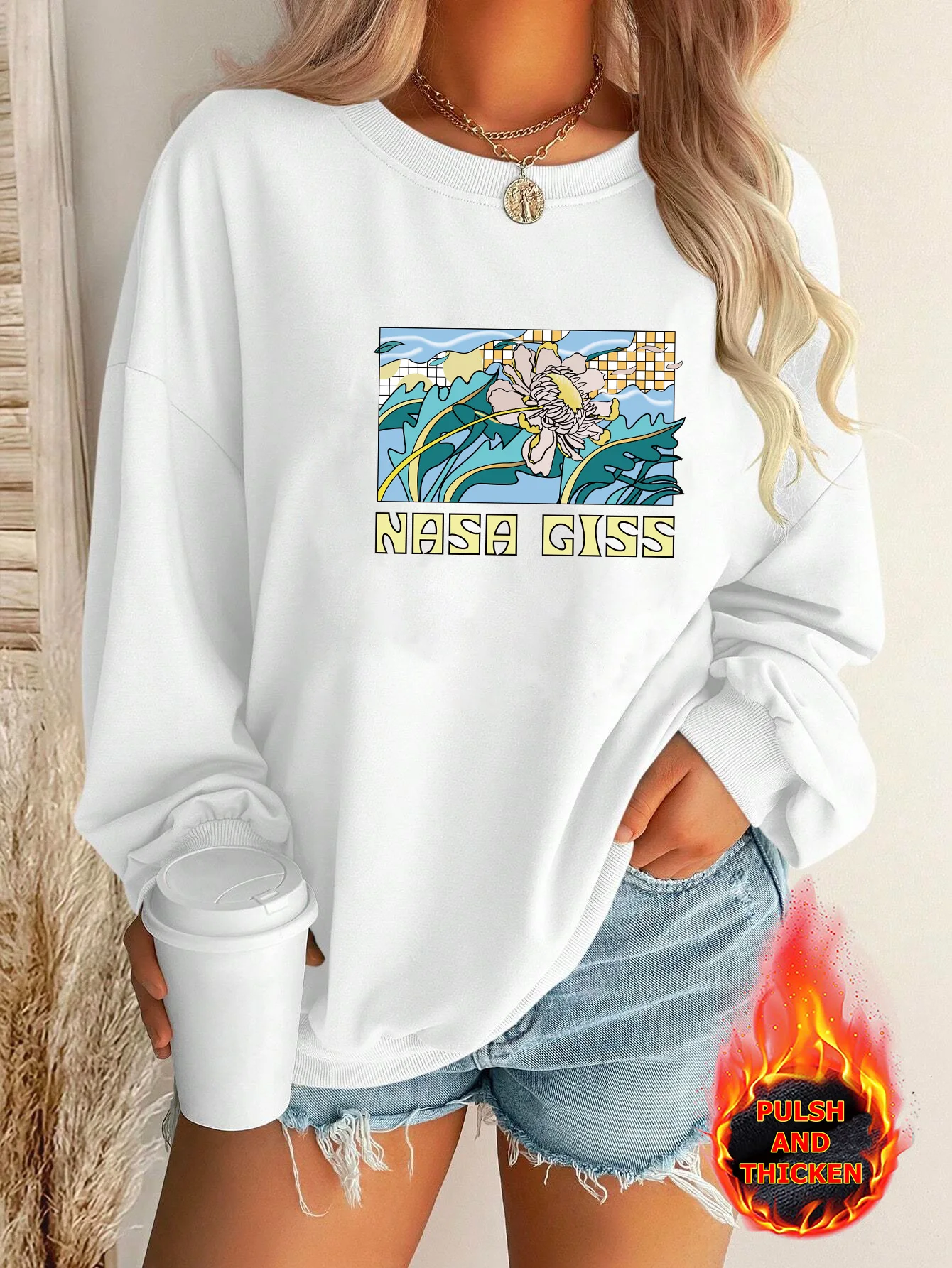 Women's Plush thickened Casual Round Neck Sports Fashion Quality Autumn Winter Cartoon pattern print Long Sleeve Cotton Clothing
Women's Plush thickened Casual Round Neck Sports Fashion Quality Autumn Winter Cartoon pattern print Long Sleeve Cotton Clothing