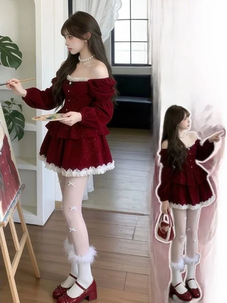 plus Size Korean Style Vintage One Shoulder Dress Women's Spring Waist Cinched Slimming Dress Puffy Sleeve Bouncing Skirt
plus Size Korean Style Vintage One Shoulder Dress Women's Spring Waist Cinched Slimming Dress Puffy Sleeve Bouncing Skirt