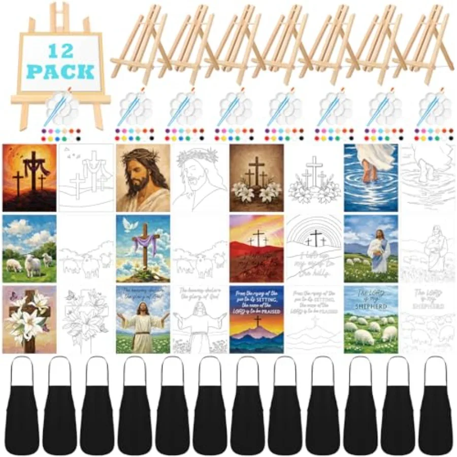 12 Set Pre Drawn Canvas for Painting for Adults Sip and Paint Kit with Easels 8 x 10 Inch Paint Party Kit with Printed Canvas P
12 Set Pre Drawn Canvas for Painting for Adults Sip and Paint Kit with Easels 8 x 10 Inch Paint Party Kit with Printed Canvas P
