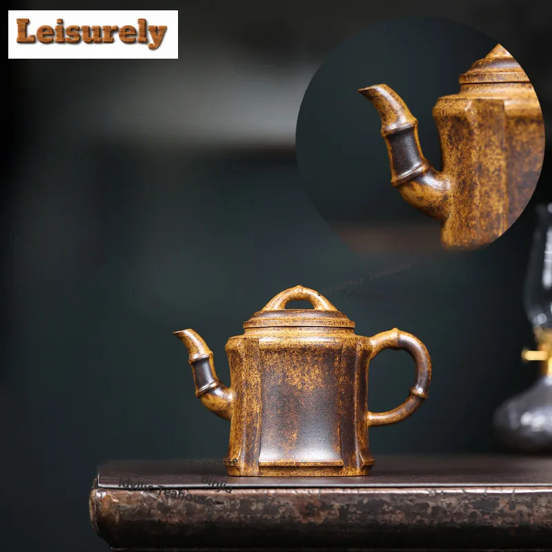 270ml Yixing Purple Clay Teapots Master Handmade Bamboo Pot Raw Ore Wood-fired Porcelain Mud Tea Maker Kettle Zisha Tea Set Gift
270ml Yixing Purple Clay Teapots Master Handmade Bamboo Pot Raw Ore Wood-fired Porcelain Mud Tea Maker Kettle Zisha Tea Set Gift