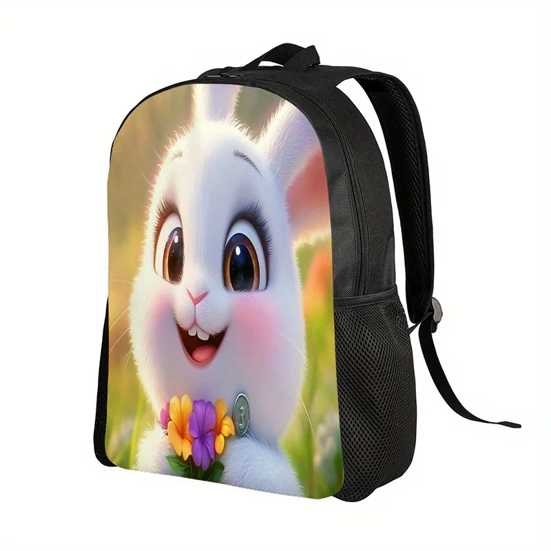 2D flat print backpack, cute rabbit travel backpack, teen schoolbag, cute rabbit smile pattern, adjustable shoulder strap unisex
2D flat print backpack, cute rabbit travel backpack, teen schoolbag, cute rabbit smile pattern, adjustable shoulder strap unisex