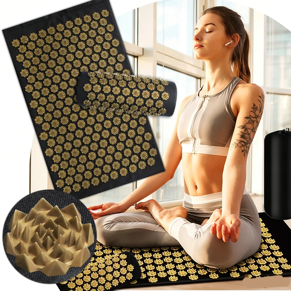 Acupressure Mat Pillow Set Lotus Spike Massage Cushion Kuznetsov's Applicator for Pain Relief Yoga Acupuncture Mat for Back Neck
Acupressure Mat Pillow Set Lotus Spike Massage Cushion Kuznetsov's Applicator for Pain Relief Yoga Acupuncture Mat for Back Neck