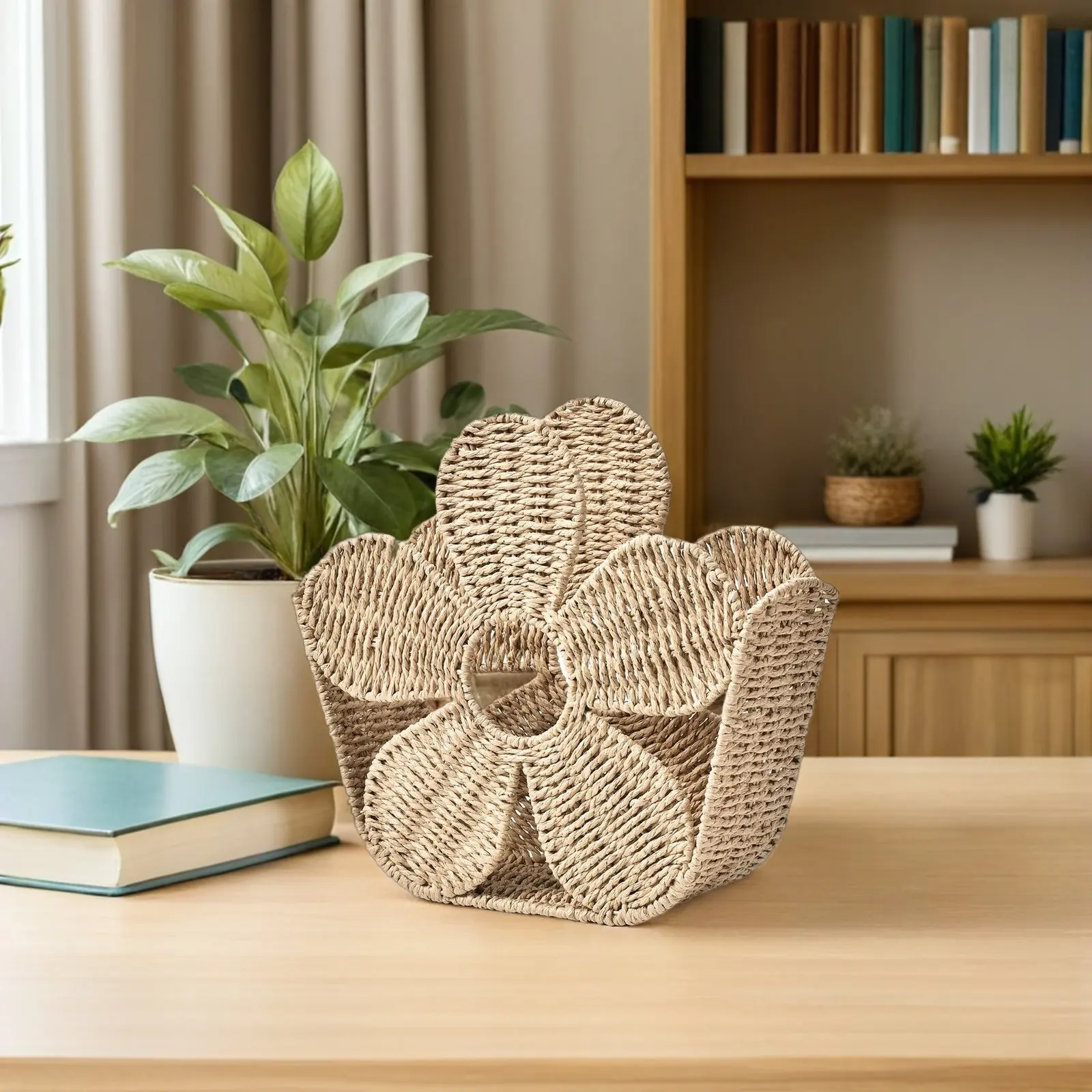 Desktop Woven Basket Floral Magazine Organizer Decorative Boho Paper Rope Storage Bin for Office Bedroom Living Room Document
Desktop Woven Basket Floral Magazine Organizer Decorative Boho Paper Rope Storage Bin for Office Bedroom Living Room Document