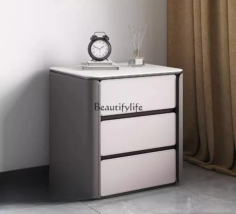 Slate bedside table Modern light luxury saddle leather solid wood bedside storage cabinet
Slate bedside table Modern light luxury saddle leather solid wood bedside storage cabinet